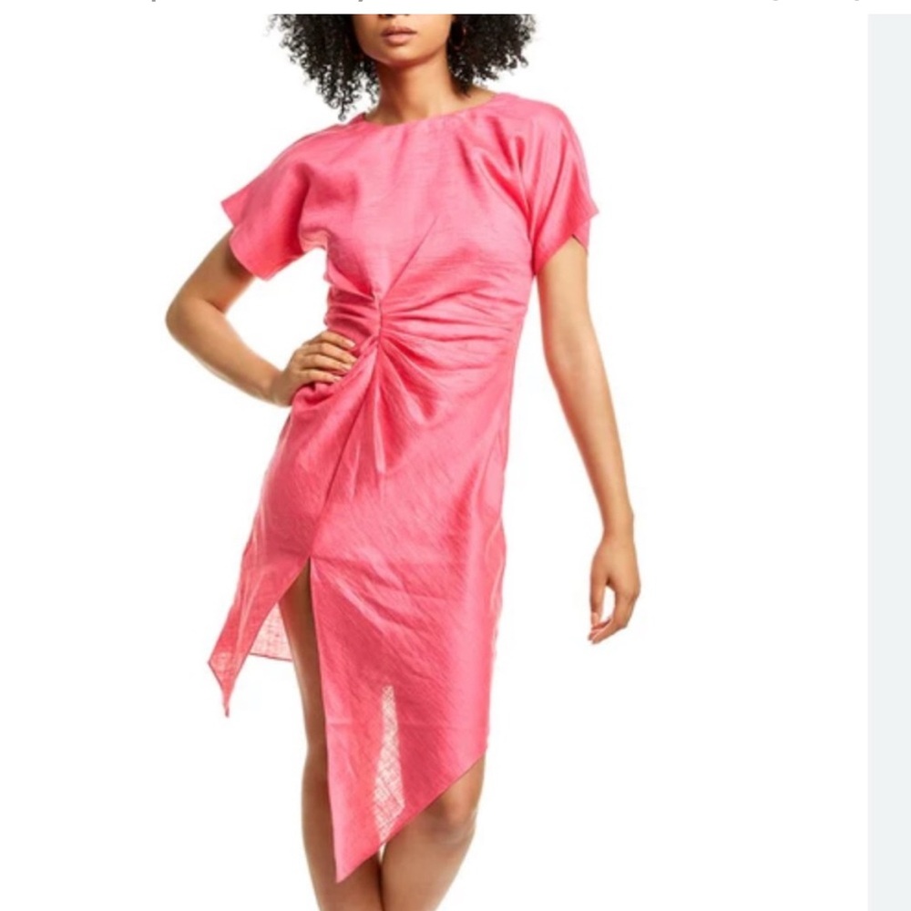 Ronny Kobo Collection Asymmetrical Coral Dress